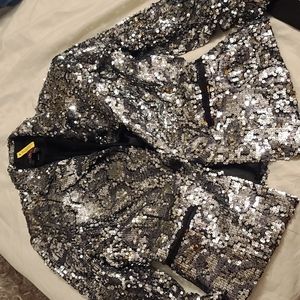 Sequin silver jacket